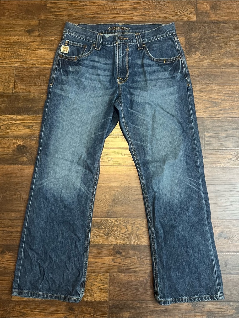 Cinch Carter Relaxed Bootcut Western Denim Blue Jeans | Men’s Size 33x30